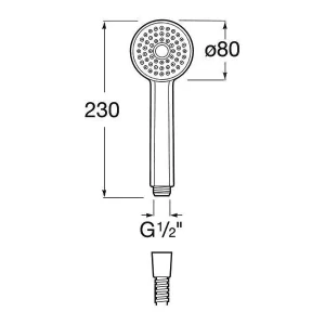 Roca Stella – Kopfbrause, 1 Strahl, Verchromt A5B9103C00 7