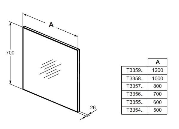 Ideal Standard Mirror&Light – Spiegel 800×700 Mm Mit Rahmen T3357BH 3