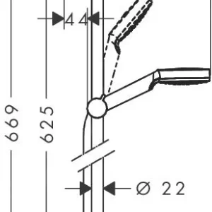 Hansgrohe Crometta – Brausegarnitur, 100 Mm, Weiß / Verchromt 26533400 9