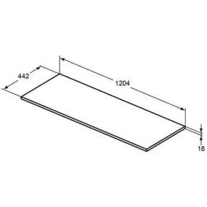 Ideal Standard Holzkonsole Connect Air, Für Us 1200mm, 1204x442x18mm, Hellgrau Gl.und Matt, E0852EQ 6