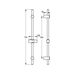 Ideal Standard Brausestange Idealrain | B9421AA | 72 Cm | Mit Gleiter Und Gelenkstück | Wandhalter Aus Metall | Variable Befestigung | Chrom | 20545 0 6
