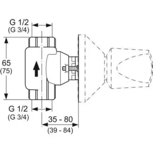 Ideal Standard Unterputz-Bausatz 1 Für Wandeinbauventil DN 15 Mit Keramikoberteil, A2356NU 6