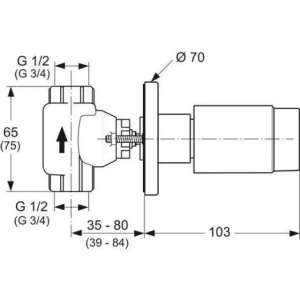 Ideal Standard Moments Wandeinbauventil DN 15 Und DN 20 Für Wandeinbau, A3924AA 6