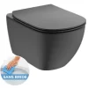 Ideal Standard Tesi Wand-WC Spülrandlos AquaBlade-Technologie + Ultradünner WC-Deckel Mit Fallbremse, Mattschwarz (T3546V3) 11