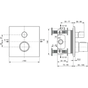 Ideal Standard Thermostat Ceratherm C100 Unterputz Chrom A6956AA 6