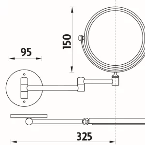 Nimco Kosmetikspiegel – Wand-Kosmetikspiegel, Messing ZR 6992N-26 6