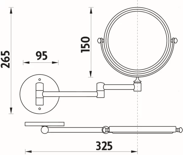 Nimco Kosmetikspiegel – Wand-Kosmetikspiegel, Messing ZR 6992N-26 3