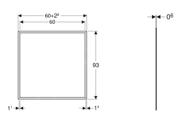 Geberit ONE – Abdeckrahmen 600×930 Mm Für Geberit ONE Spiegelschrank, Unterputzmontage, Weiß 505.841.00.1 3