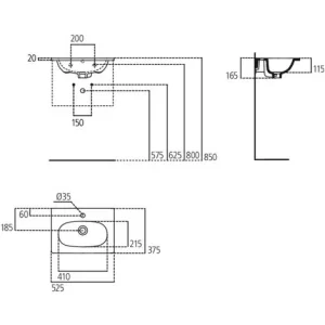 Kleines Wandwaschbecken 50×37 Aus Ideal Standard Tesi Keramik 9