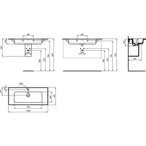 Ideal Standard 100 Cm Wandhängendes Waschbecken Strada II Ablaufabdeckung Aus Keramik Inklusive 6