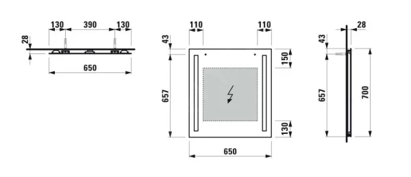 Laufen Lani – Spiegel Mit LED Beleuchtung, 65×70 Cm H4038531121441 3