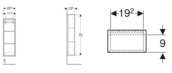 Geberit ICon – Seitenschrank, 225x700x132 Mm, Offen, Weiß Glänzend 502.320.01.1 3