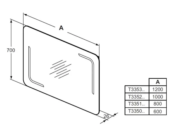 Ideal Standard Mirror&Light – Spiegel 800×700 Mm Mit LED-Beleuchtung Und Hintergrundbeleuchtung T3351BH 3