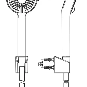 Hansa Basicjet – Duschset: Brausekopf, Brausehalter Und Schlauch, 3 Strahlarten, ECO, Schwarz Matt 4468013333 6
