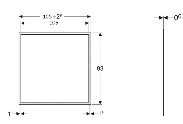Geberit ONE – Abdeckrahmen 1050×930 Mm Für Geberit ONE Spiegelschrank, Unterputzmontage, Weiß 505.844.00.1 3