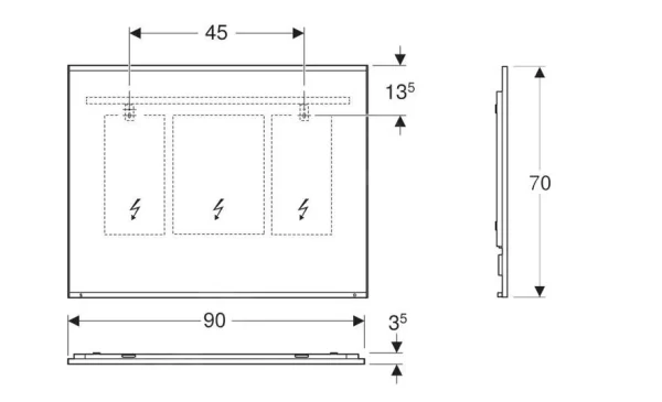 Geberit Option – Spiegel Mit LED-Beleuchtung Und Heizung, 900×700 Mm 501.073.00.1 3