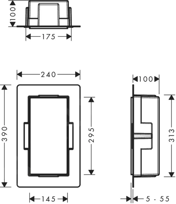 Hansgrohe XtraStoris Minimalistic – Wandnische, 300x150x100 Mm, Weiß Matt 56070700 3